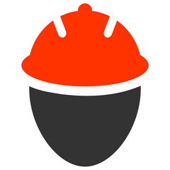 Worker head icon with flat style. Isolated vector worker head icon image, simple style.