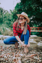 Obraz premium Agricultora elegante y guapa