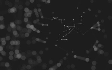 Abstract background. Molecules technology with polygonal shapes, connecting dots and lines. Connection structure. Big data visualization.