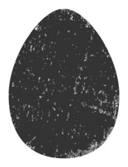 Egg icon with grunge style. Isolated vector egg symbol with grunge rubber texture on a white background.