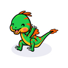 Cute little oviraptor dinosaur cartoon