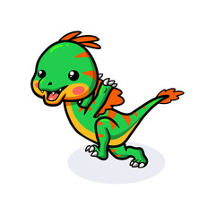 Cute little oviraptor dinosaur cartoon