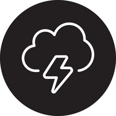 Cloud thunder glyph icon