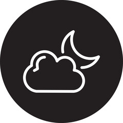 cloudy night glyph icon