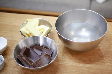 調理中のチョコレート