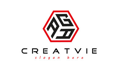 geometric monogram AGA letter  logo  design vector, business logo, icon shape logo, stylish logo template