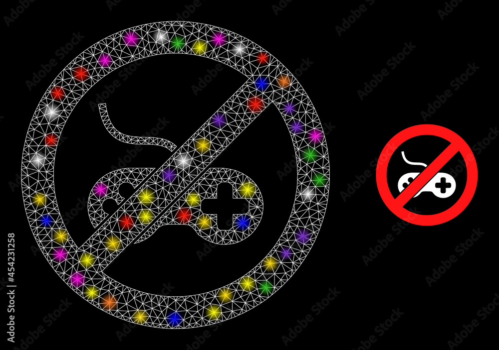 Poster flare network stop videogames constellation icon with light spots. illuminated vector constellation 