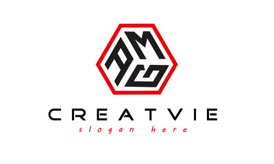 geometric monogram AMG letter  logo  design vector, business logo, icon shape logo, stylish logo template