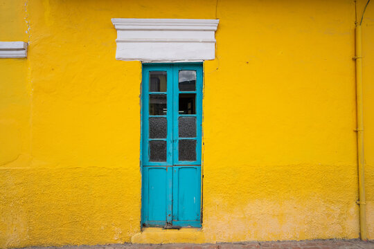 Facade in Typical house of Tabio in Cundinamarca, Colombia