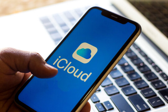 September 1, 2021, Brazil. In this photo illustration the iCloud logo seen displayed on a smartphone.