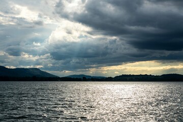 Sturm Sonnenuntergang Bodensee Sommer 