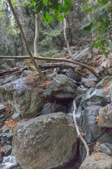 Nature trail to Millomeris waterfall, Pano Platres, Cyprus.