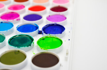 paints and brushes, paint, watercolor paint, bright colors