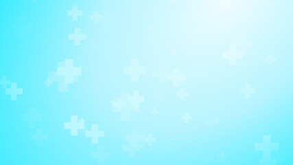 Medical health blue cross pattern background. Abstract healthcare technology and science concept.