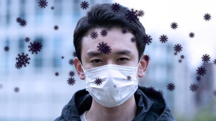 マスクを着用した男性　コロナイメージ