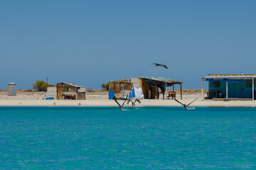 Asentamiento de pescadores en Isla Espíritu Santo, Golfo de California