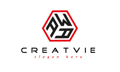 geometric monogram AWA letter  logo  design vector, business logo, icon shape logo, stylish logo template - obrazy, fototapety, plakaty