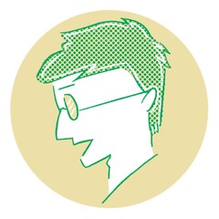 illustration of a person with a glasses