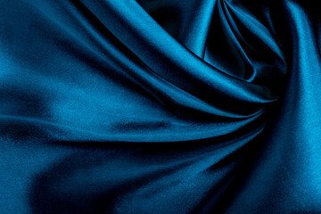 blue fabric texture background, abstract, closeup texture of cloth
