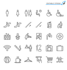 Public information line icons. Editable stroke. Pixel perfect.