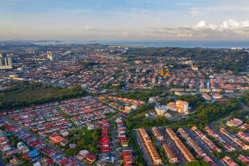 Bird eyes view of local housing houses