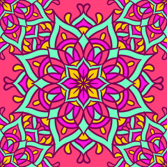 Mandala Round Ornament Seamless Pattern