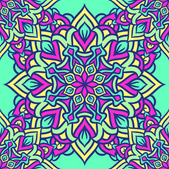 Mandala Round Ornament Seamless Pattern