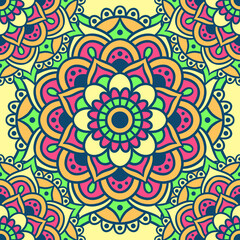 Mandala Round Ornament Seamless Pattern