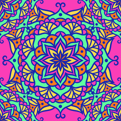 Mandala Round Ornament Seamless Pattern