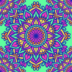 Mandala Round Ornament Seamless Pattern