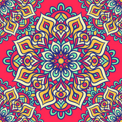 Mandala Round Ornament Seamless Pattern
