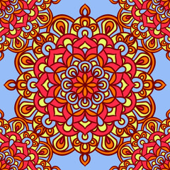 Mandala Round Ornament Seamless Pattern