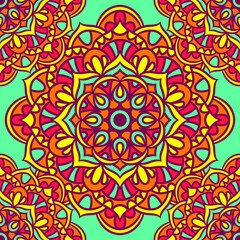 Mandala Round Ornament Seamless Pattern