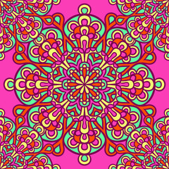 Mandala Round Ornament Seamless Pattern