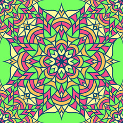 Mandala Round Ornament Seamless Pattern