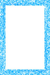 グリッターのフレーム　長方形　縦　ライトブルー