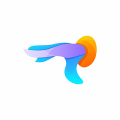 hand colorful logo design template