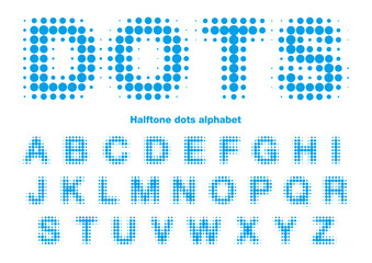 大きい網点のアルファベット、フォント