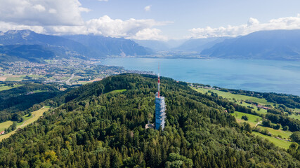 Amazing view from the Mont Pèlerin and its tower, Switzerland.  