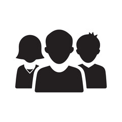 Social media friends icon. Vector and glyph