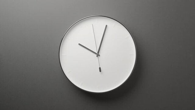 From 10 to 11 Clock Face on Grey Wall