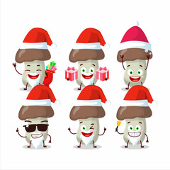 Santa Claus emoticons with cep mushroom cartoon character