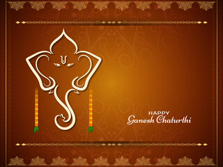 Fototapeta premium Religious Happy Ganesh Chaturthi festival celebration background