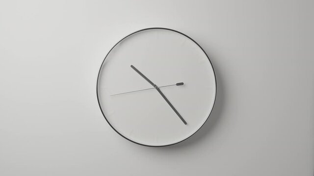 From 10 to 11 Clock Face on White Wall