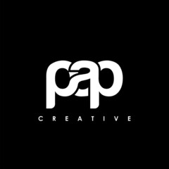 PAP Letter Initial Logo Design Template Vector Illustration - obrazy, fototapety, plakaty