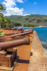 canons sur le Barachois de Saint-Denis, île de la Réunion 