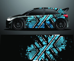 Rally car decal graphic wrap vector, abstract background