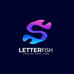 Fototapeta premium Vector Logo Illustration Letter S Gradient Colorful Style.