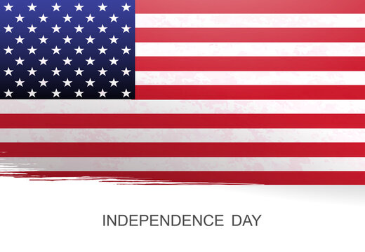 White illustration with silhouette of flag of America, memorial day.