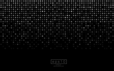 Dark gray and black vector modern geometrical circle abstract background. Geometric pattern in halftone style with gradient. Dotted texture template. Vector EPS10